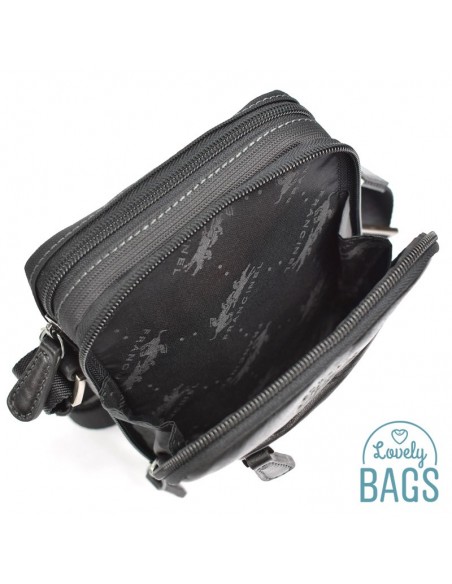 Bolsa Tiracolo Pequena de homem Francinel - Porto, lona combinado com couro