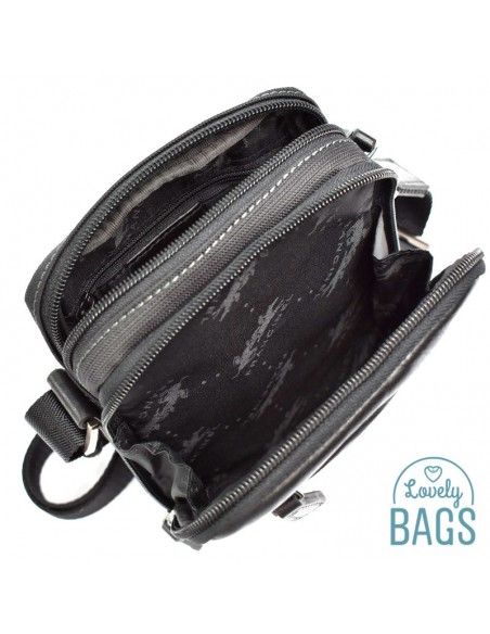 Bandolera Pequeña de Hombre, Francinel - PORTO  en Lona combinada con Piel