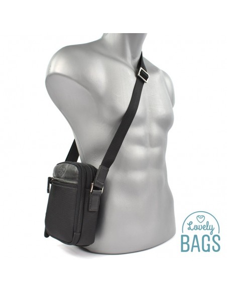 Bolsa Tiracolo Pequena de homem Francinel - Porto, lona combinado com couro