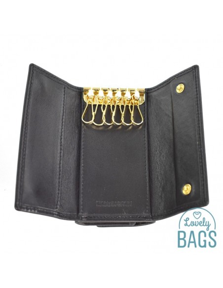 Llavero doble para 12 llaves Ramito - Seda, en piel de alta calidad