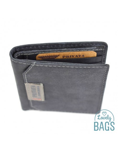 Cartera con tarjetero de Hombre Privata - Label en Piel