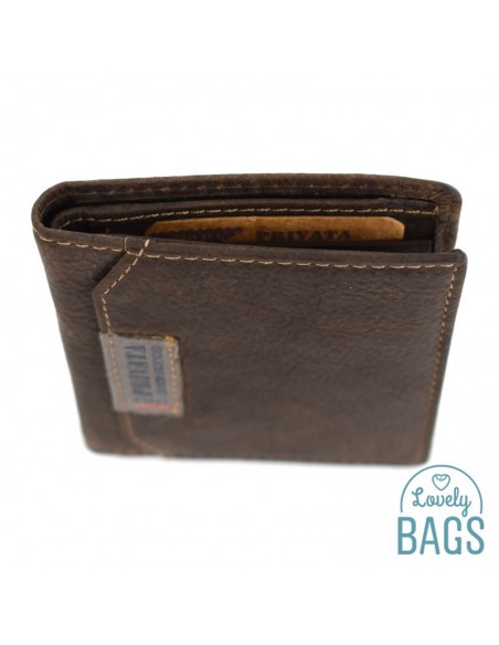 Cartera con tarjetero de Hombre Privata - Label en Piel