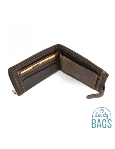 Cartera Americana d'Home amb tanca, PRIVATA - LABEL amb Pell