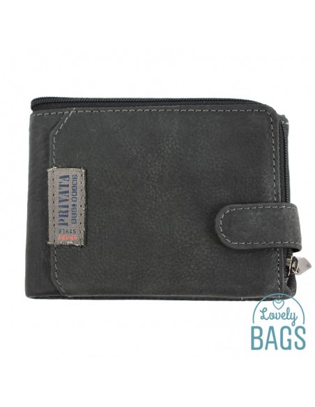 Cartera Americana d'Home amb tanca, PRIVATA - LABEL amb Pell