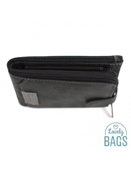 Cartera Americana d'Home amb tanca, PRIVATA - LABEL amb Pell