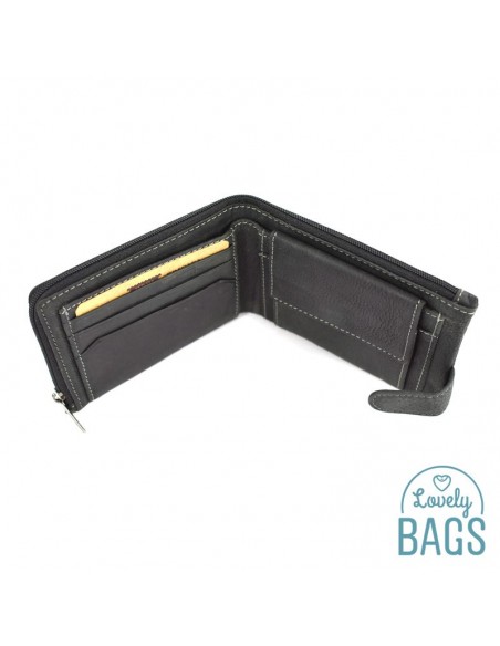 Cartera Americana de Hombre con cierre, PRIVATA - LABEL en Piel