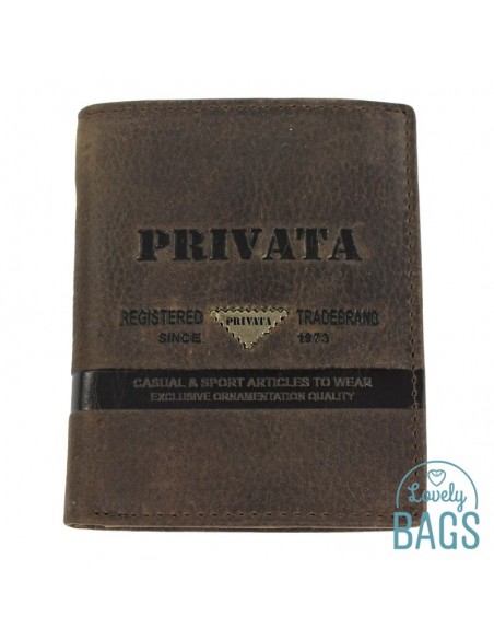 Cartera Tarjetero de Hombre, PRIVATA - METAL en Piel