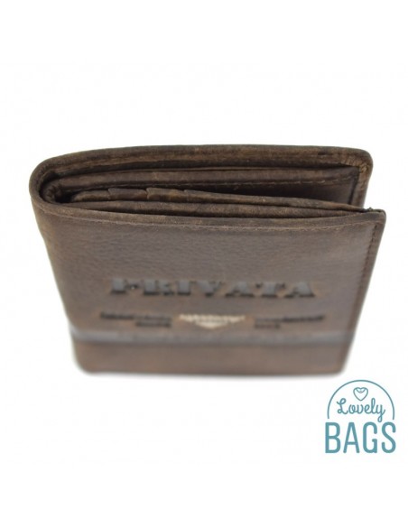 Cartera Targeter d'Home, PRIVATA - METAL amb Pell