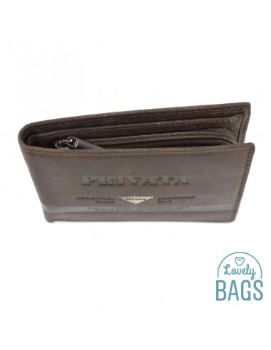 Cartera Americana d'Home, PRIVATA - METAL amb Pell