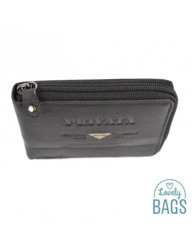 Cartera Americana de Hombre con Cremallera, PRIVATA - METAL en Piel