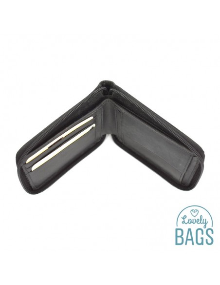 Cartera Americana d'Home amb Cremallera, PRIVATA - METAL amb Pell