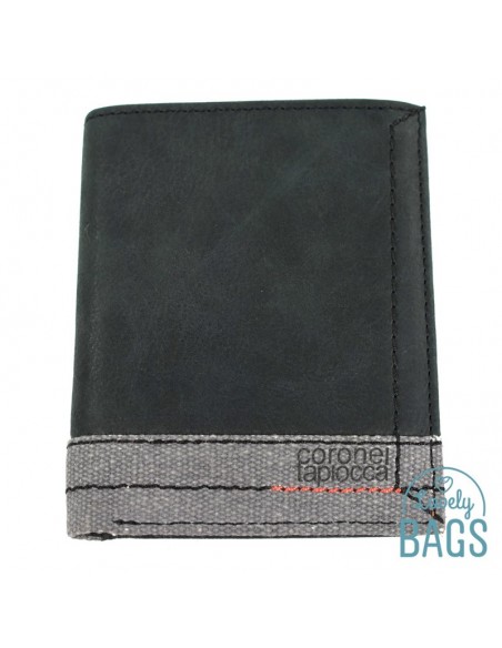 Cartera targeter d'Home, CORONEL TAPIOCA - COMBINAT fet amb Pell de Búfal combinat amb Lona