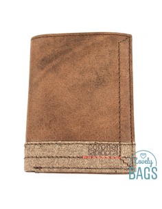 Cartera con monedero Coronel Tapioca  - COMBINAT hecho en Piel de búfalo combinado con lona