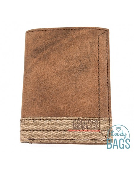 Cartera con monedero Coronel Tapioca  - COMBINAT hecho en Piel de búfalo combinado con lona