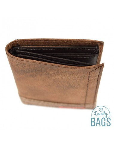 Cartera amb moneder Coronel Tapioca - COMBINAT fet amb Pell de Búfal combinat amb Lona