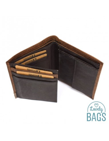 Cartera con monedero Coronel Tapioca  - COMBINAT hecho en Piel de búfalo combinado con lona