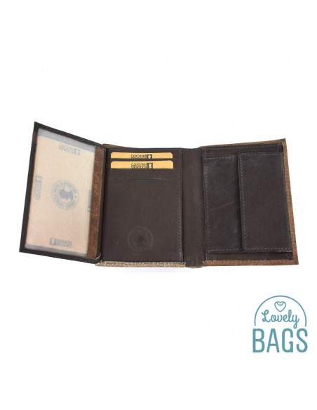 Cartera con monedero Coronel Tapioca  - COMBINAT hecho en Piel de búfalo combinado con lona