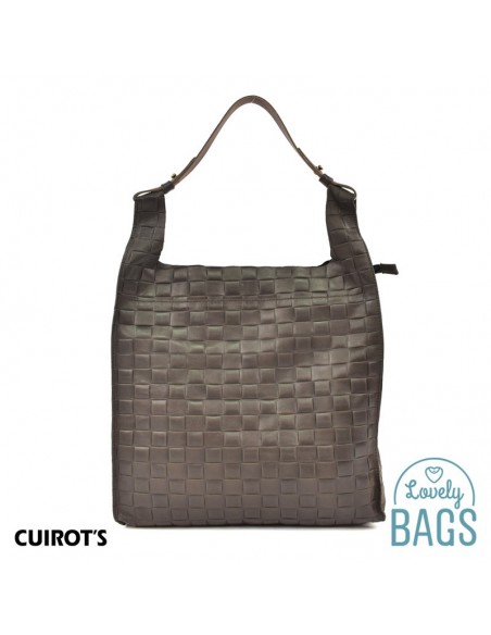 Bolso Shopper bag con una asa, grande de Mujer - Cuirots, Piel Trenzada Maverick