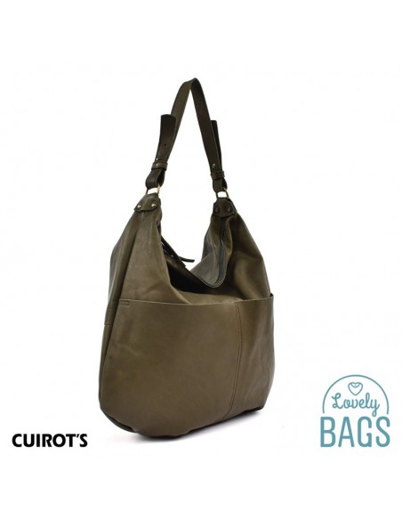 Bolso Hobo Bag plano, grande - Cuirots, piel Maverick