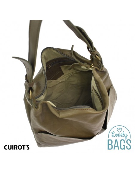 Bolso Hobo Bag plano, grande - Cuirots, piel Maverick