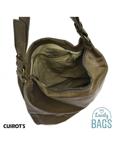 Bolso Hobo Bag plano, grande - Cuirots, piel Maverick
