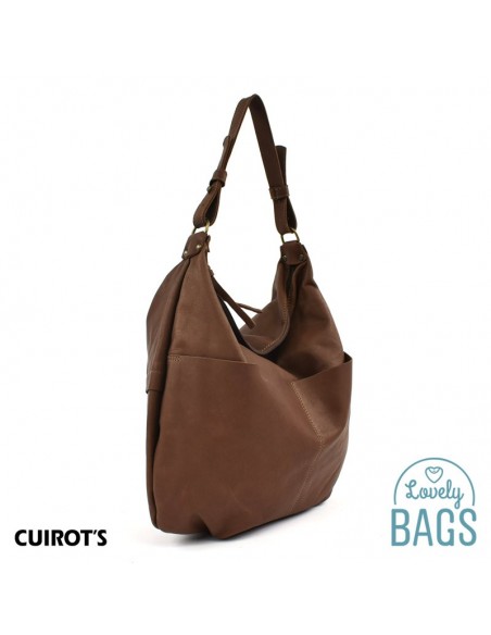 Bossa Hobo Bag pla, gran - Cuirots, pell Maverick