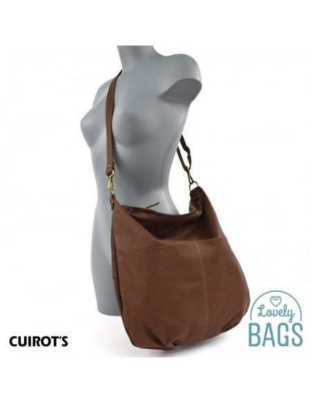 Hobo bag plana grande Cuirots - Pele Maverick