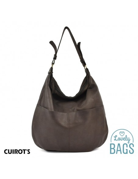 Bossa Hobo Bag pla, gran - Cuirots, pell Maverick