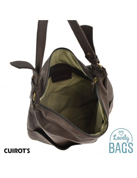 Bossa Hobo Bag pla, gran - Cuirots, pell Maverick