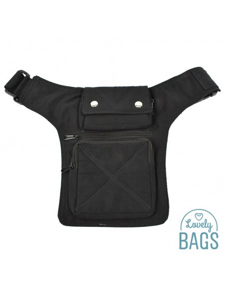 Bolsa de cintura preta para moto Victor