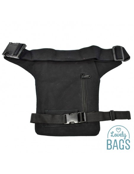 Bolsa de cintura preta para moto Victor