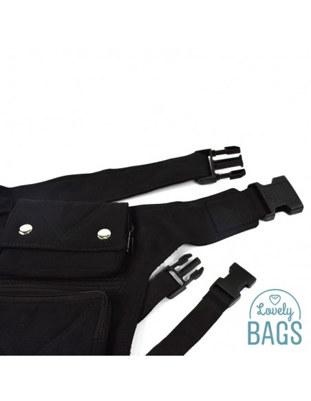 Bolsa de cintura preta para moto Victor