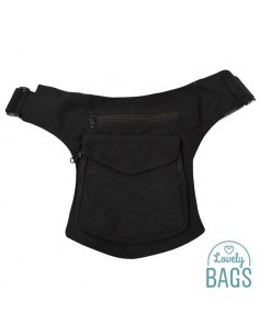 Ronyonera lateral negra amb tancament click - stitching