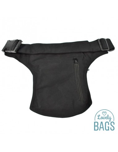 Bolsa de Cintura preta com fecho clique - Stitching