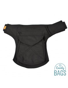 Bolsa de Cintura preta com fecho de velcro - Stitching