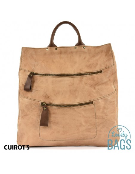 Motxilla Beix Gran de Dona - Cuirots, Pell Firenze
