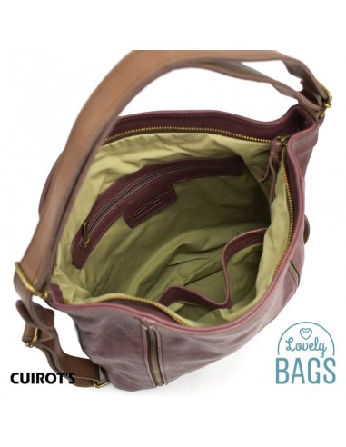 Bolso Mochila Hobo de Piel Burdeos Cuirots