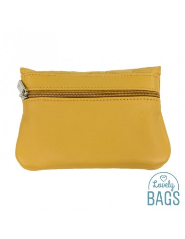 Porta moedas de pele Mostarda Lugupell