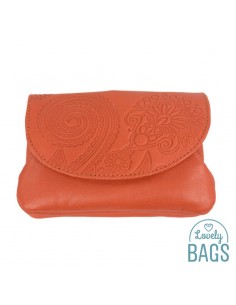 Monedero de piel naranja Lugupell