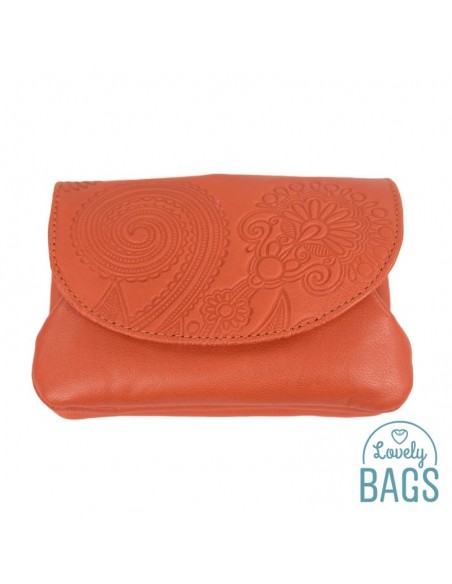 Moneder de pell taronja Lugupell