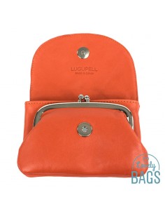 Monedero de piel naranja Lugupell 2