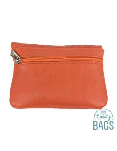 Monedero de piel naranja Lugupell
