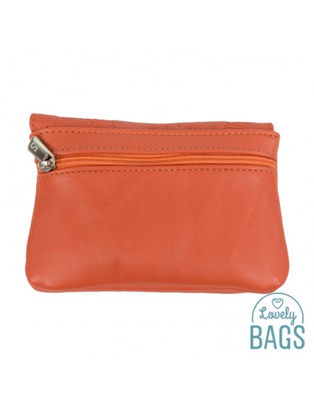 Monedero de piel naranja Lugupell