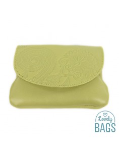 Porta moedas pistachio em pele Lugupell