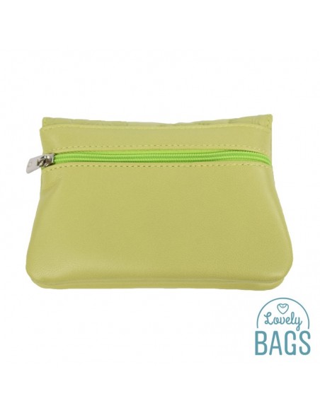 Porta moedas pistachio em pele Lugupell