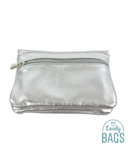 Monedero plateado de piel Lugupell