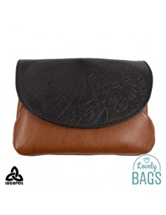 Monedero de piel cuero y marrón oscuro Lugupell