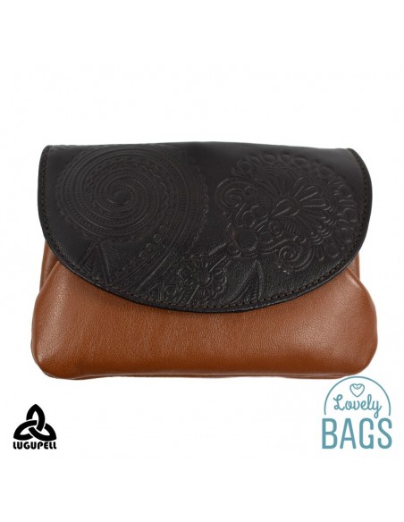 Porta moedas couro e castanho escuro Lugupell