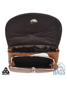 Monedero de piel cuero y marrón oscuro Lugupell 2