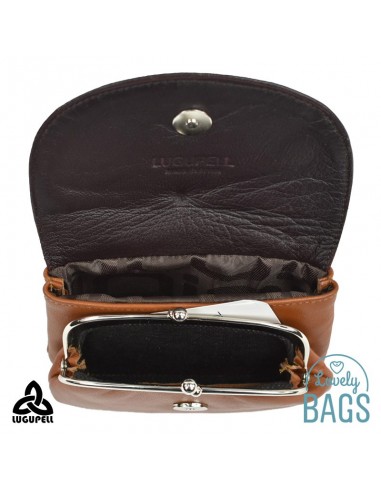 Monedero de piel cuero y marrón oscuro Lugupell